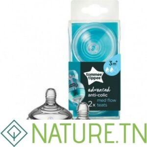 TOMMEE TIPPEE ADVANCED ANTI-COLIQUE 2 TETINES A DEBIT MOYEN 3M+