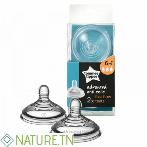 TOMMEE TIPPEE ADVANCED ANTI-COLIQUE 2 TETINES DEBIT RAPIDE 6M+ 3 TOMMEE TIPPEE ADVANCED ANTI-COLIQUE 2 TETINES DEBIT RAPIDE 6M+