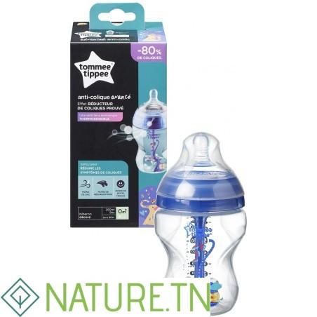 TOMMEE TIPPEE BIBERON ADVANCED ANTI-COLIQUE BLEU 0M+ 260ML 2 TOMMEE TIPPEE BIBERON ADVANCED ANTI-COLIQUE BLEU 0M+ 260ML 2
