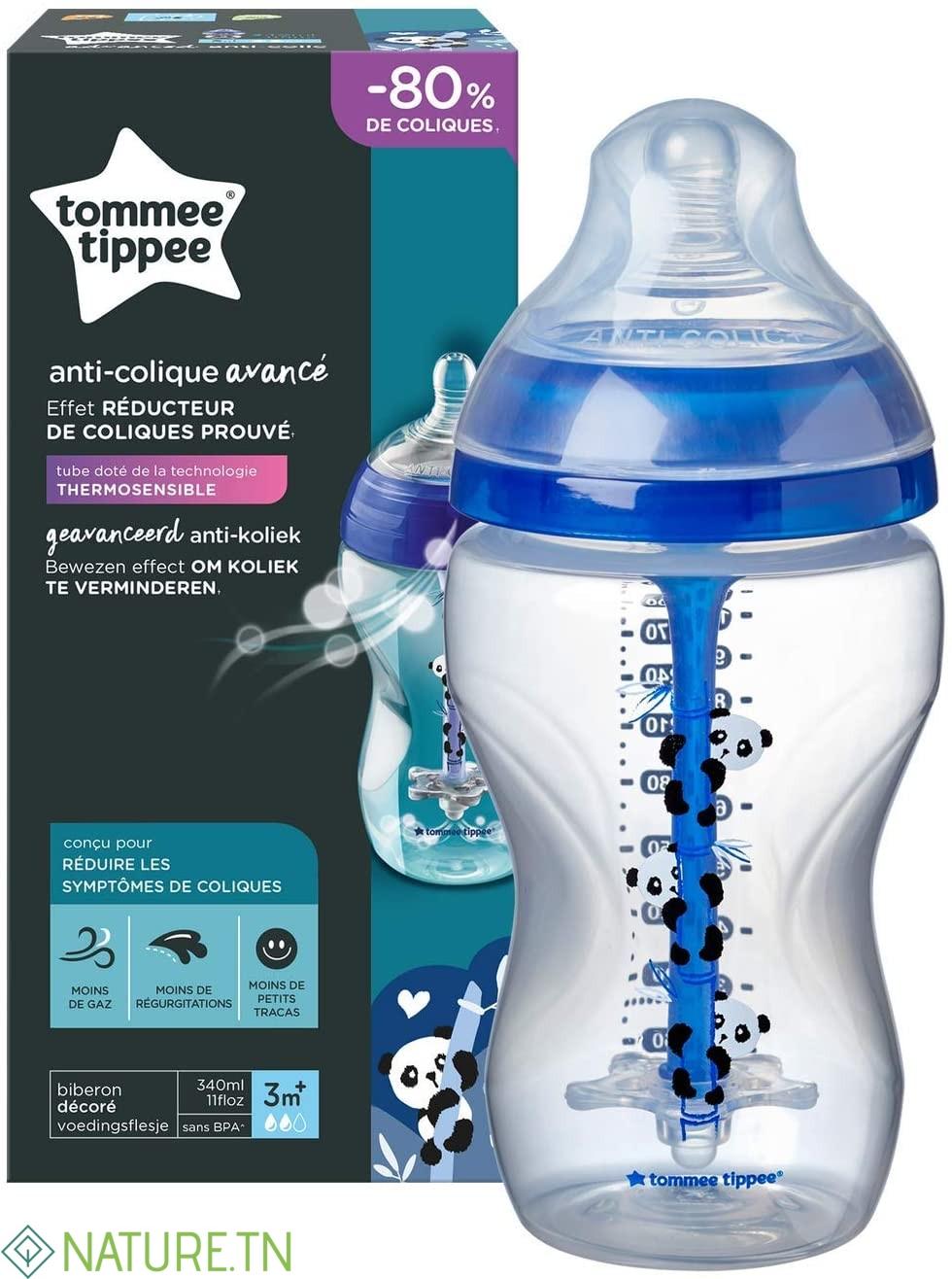 TOMMEE TIPPEE BIBERON ADVANCED ANTI-COLIQUE BLEU 3M+ 340ML 3 TOMMEE TIPPEE BIBERON ADVANCED ANTI-COLIQUE BLEU 3M+ 340ML