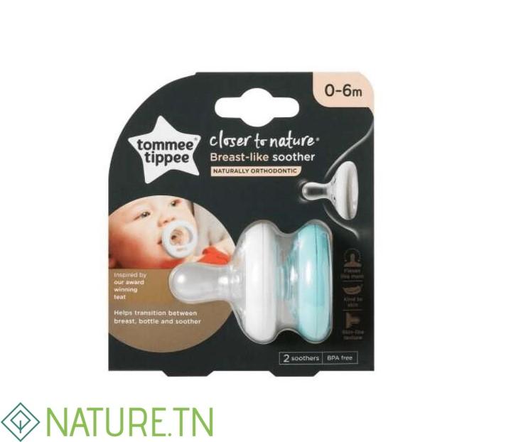 TOMMEE TIPPEE CLOSER TO NATURE 2 SUCETTES BREAST-LIKE 0-6M 2