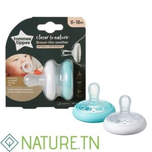 TOMMEE TIPPEE CLOSER TO NATURE 2 SUCETTES BREAST-LIKE 6-18M