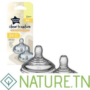 TOMMEE TIPPEE CLOSER TO NATURE 2 TETINES DEBIT MOYEN 3M+