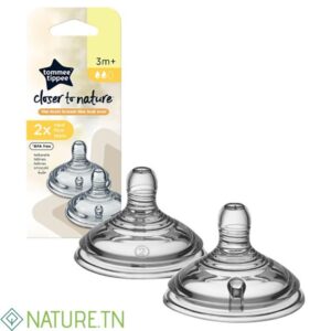 TOMMEE TIPPEE CLOSER TO NATURE 2 TETINES DEBIT MOYEN 3M+