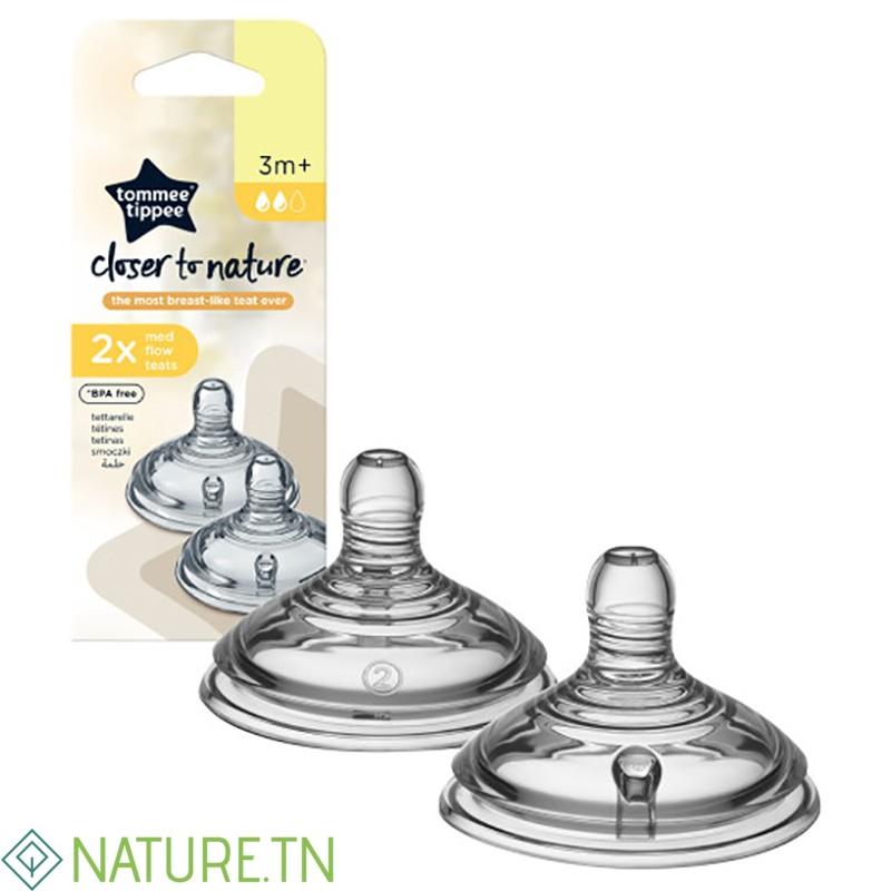 TOMMEE TIPPEE CLOSER TO NATURE 2 TETINES DEBIT MOYEN 3M+ 1