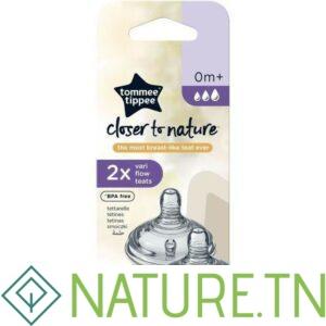 TOMMEE TIPPEE CLOSER TO NATURE 2 TETINES DEBIT VARIABLE 0M+