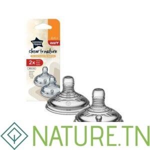 TOMMEE TIPPEE CLOSER TO NATURE 2 TETINES PREPARATION EPAISSE 6M+