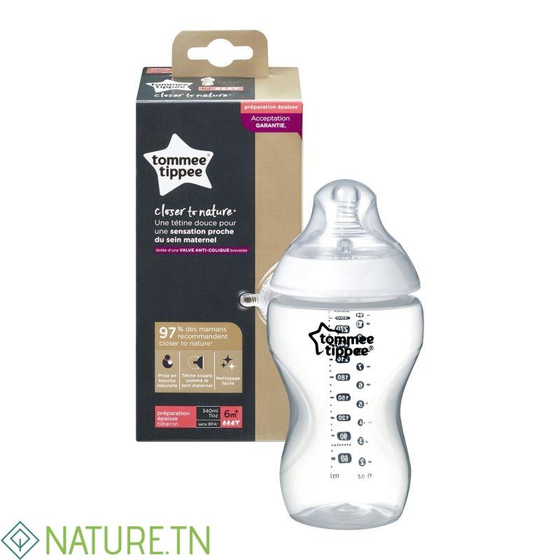 TOMMEE TIPPEE CLOSER TO NATURE BIBERON BLANC 6M+ 340ML 1 TOMMEE TIPPEE CLOSER TO NATURE BIBERON BLANC 6M+ 340ML 1