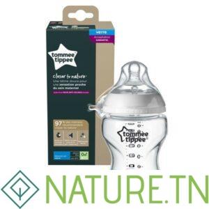 TOMMEE TIPPEE COLSE TO NATURE BIBERON BLAN EN VERRE 0M+ 250ML
