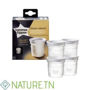 TOMMEE TIPPEE COLSE TO NATURE LOT DE 4 POTS DE CONSERVATION DU LAIT