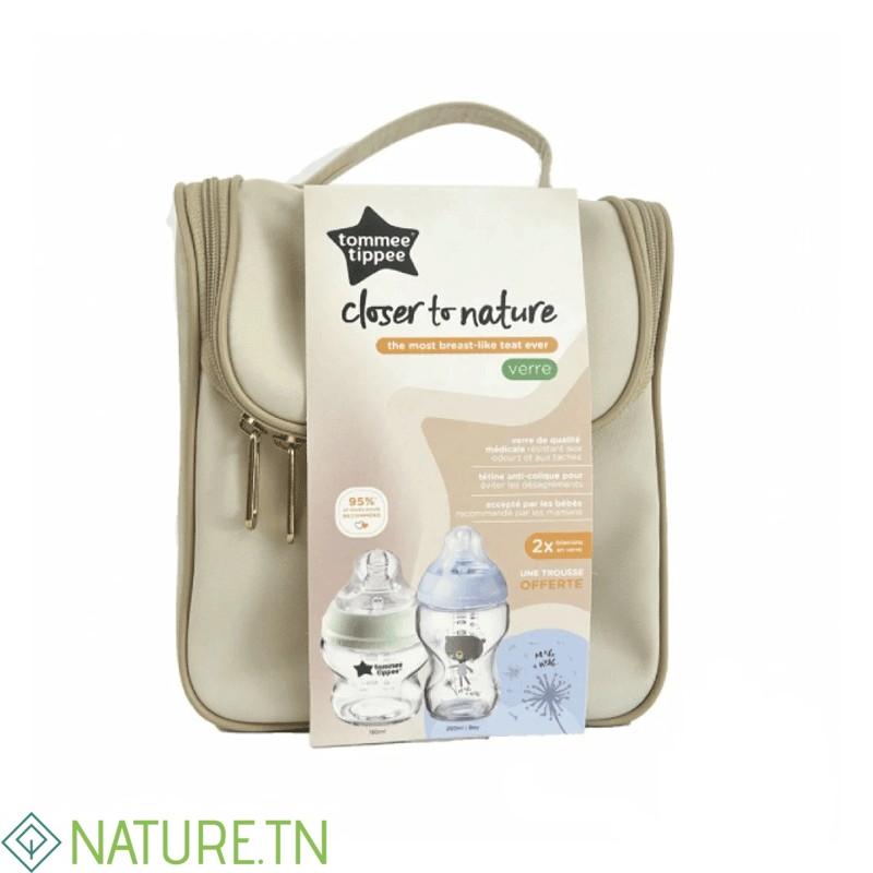 TOMMEE TIPPEE TROUSSE CLOSER TO NATURE 02 BIBERONS EN VERRE BLEU 2 TOMMEE TIPPEE TROUSSE CLOSER TO NATURE 02 BIBERONS EN VERRE BLEU 2