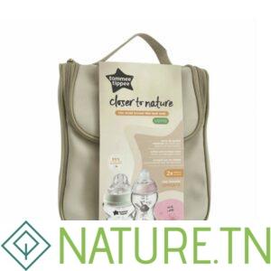 TOMMEE TIPPEE TROUSSE CLOSER TO NATURE 02 BIBERONS EN VERRE ROSE