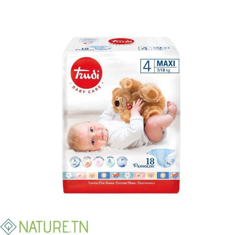 TRUDI BABY COUCHE MAXI 7/18 KG TAILLE 4 BOITE DE 18 2 TRUDI BABY COUCHE MAXI 7/18 KG TAILLE 4 BOITE DE 18 2