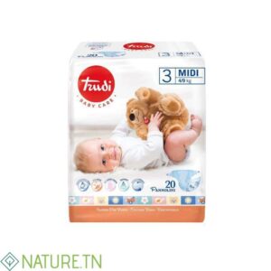 TRUDI BABY COUCHE MIDI 4/9 KG TAILLE 3 BOITE DE 20