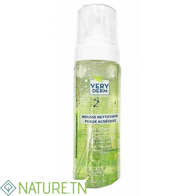 VERY DERM MOUSSE NETTOYANTE PEAUX ACNEIQUES 200ML 3 VERY DERM MOUSSE NETTOYANTE PEAUX ACNEIQUES 200ML