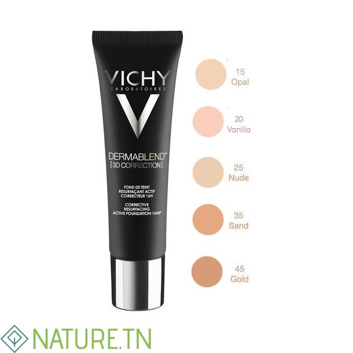 VICHY DERMABLEND 3D FOND DE TEINT PEAUX ACNEIQUES SPF25 30ML 3 VICHY DERMABLEND 3D FOND DE TEINT PEAUX ACNEIQUES SPF25 30ML