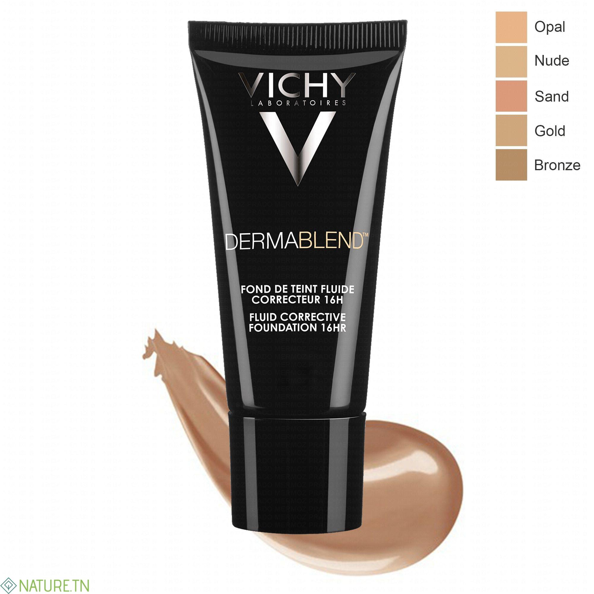 VICHY DERMABLEND FOND DE TEINT FLUIDE TEINTEE 25 NUDE SPF28 30ML 2 VICHY DERMABLEND FOND DE TEINT FLUIDE TEINTEE 25 NUDE SPF28 30ML 2