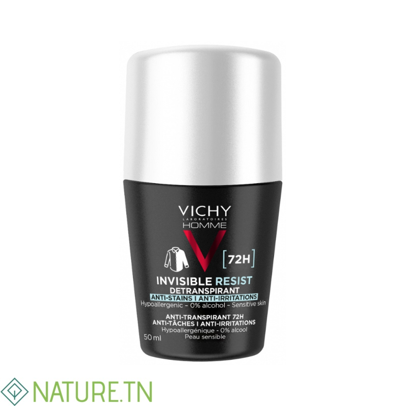 VICHY HOMME DEODORANT INVISIBLE RESIST DERMO-DETRANSPIRANT 72H ROLL ON 50ML 3 VICHY HOMME DEODORANT INVISIBLE RESIST DERMO-DETRANSPIRANT 72H ROLL ON 50ML