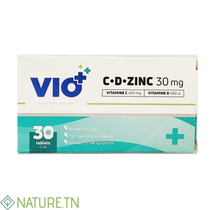 VIO+ VITAMINE C, D, ZINC 30MG 30 COMPRIMES 1 VIO+ VITAMINE C, D, ZINC 30MG 30 COMPRIMES 1