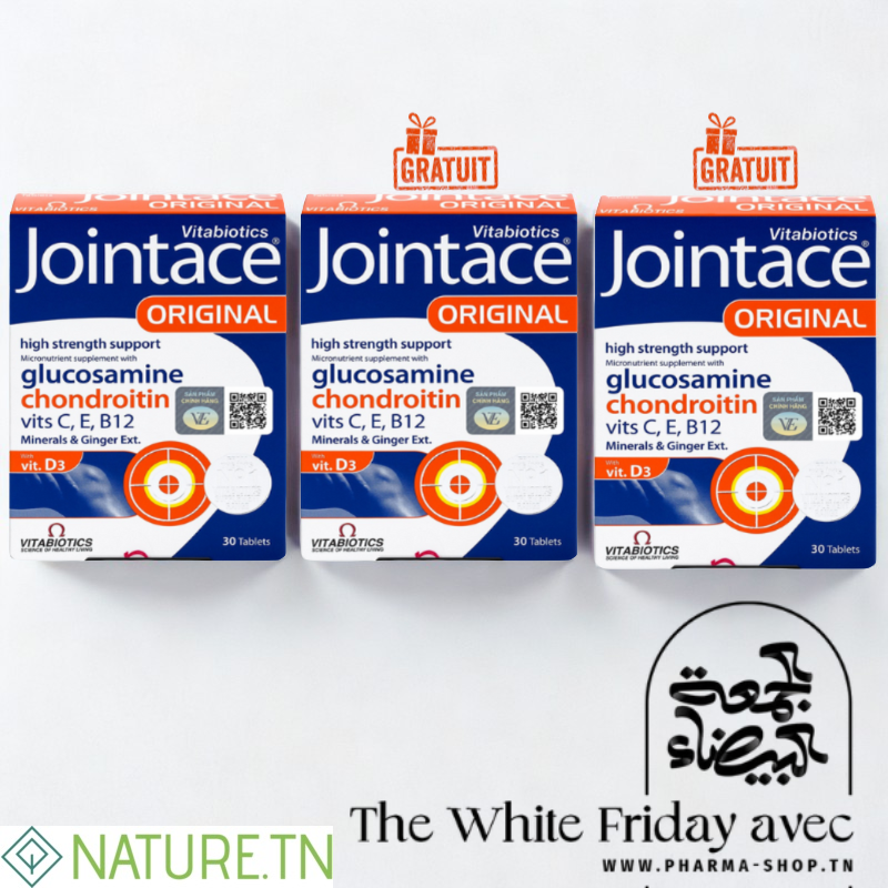 VITABIOTICS JOINTACE ORIGINAL CHONDROÏTINE GLUCOSAMINE 30 COMPRIMES+( 2 BOITES OFFERTS ) 3 VITABIOTICS JOINTACE ORIGINAL CHONDROÏTINE GLUCOSAMINE 30 COMPRIMES+( 2 BOITES OFFERTS )