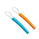 WEE 2 CUILLERES EN SILICONE 6 MOIS + BLEU/ORANGE