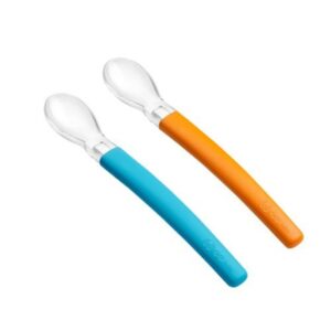 WEE 2 CUILLERES EN SILICONE 6 MOIS + BLEU/ORANGE