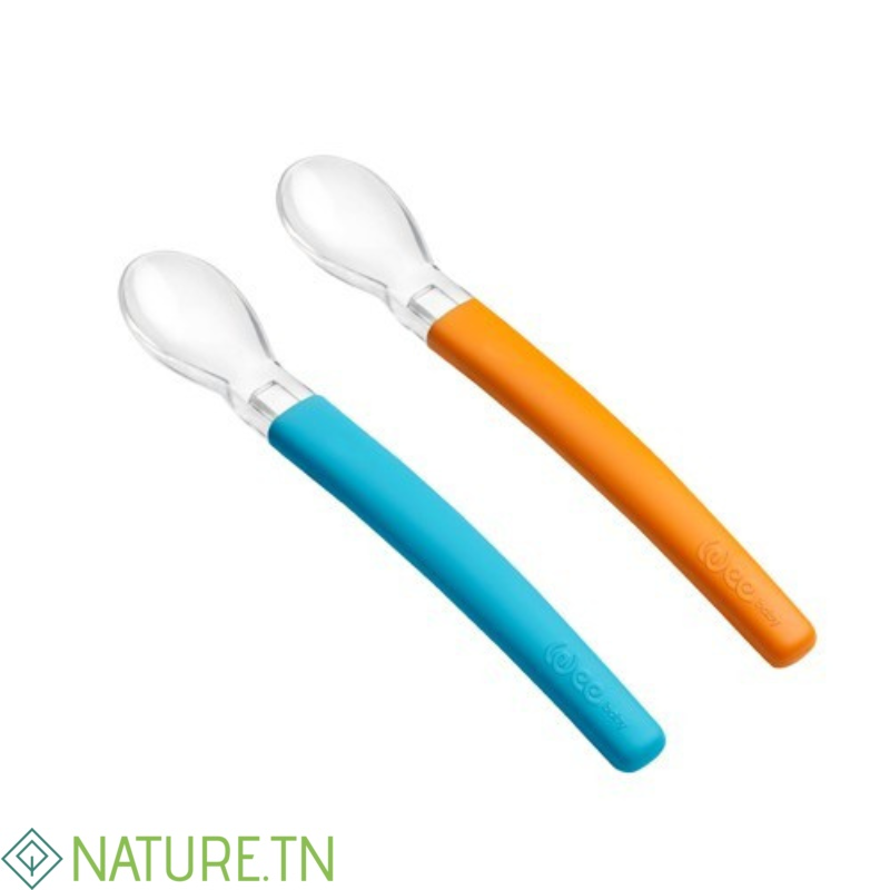 WEE 2 CUILLERES EN SILICONE 6 MOIS + BLEU/ORANGE 2