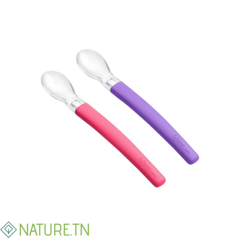 WEE 2 CUILLERES EN SILICONE 6 MOIS + ROSE/VIOLET 3 WEE 2 CUILLERES EN SILICONE 6 MOIS + ROSE/VIOLET