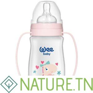 WEE BABY BIBERON CLASSIC PLUS COL LARGE PP AVEC POIGNEE 0-6M 250ML