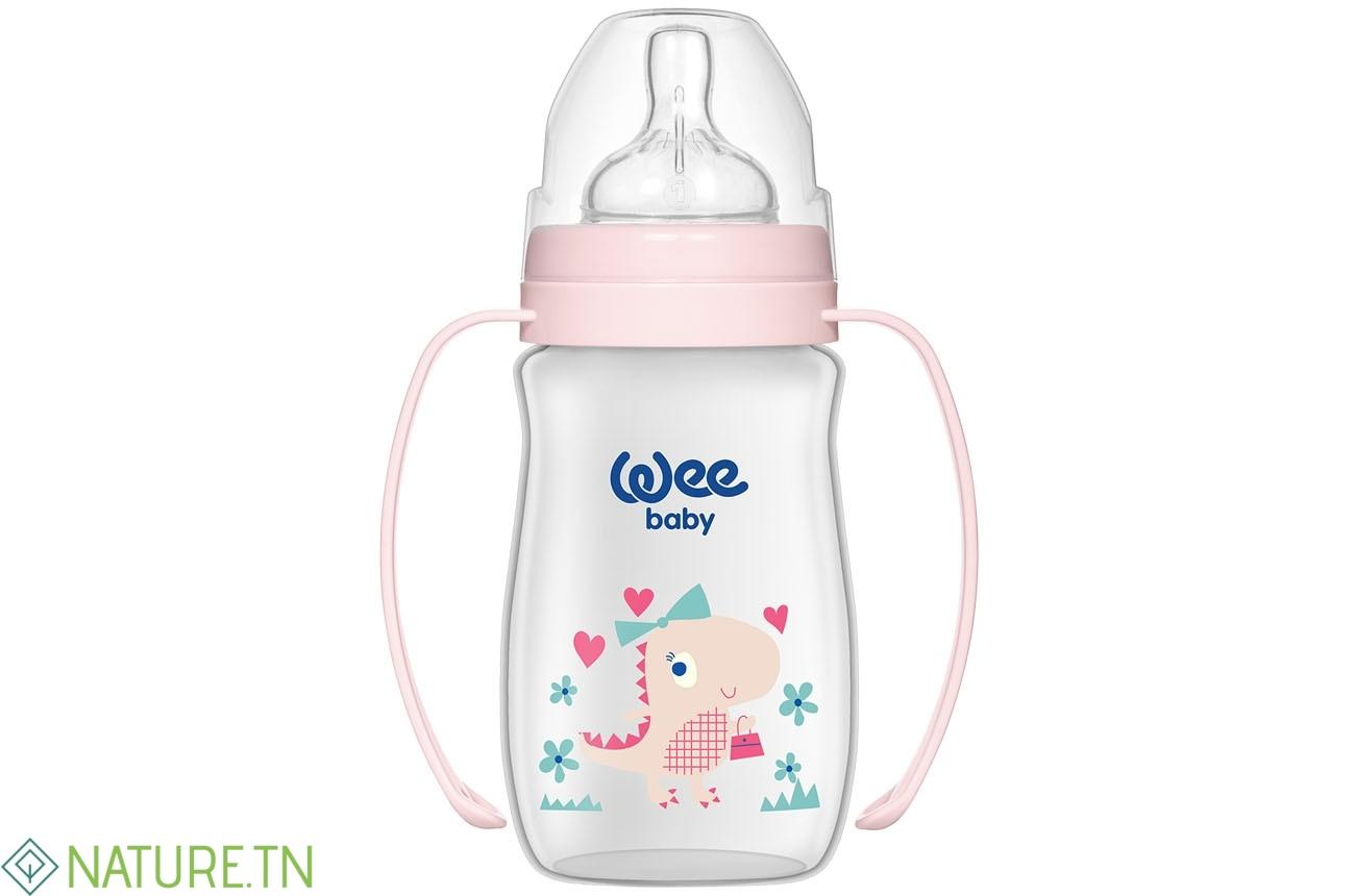 WEE BABY BIBERON CLASSIC PLUS COL LARGE PP AVEC POIGNEE 0-6M 250ML 2 WEE BABY BIBERON CLASSIC PLUS COL LARGE PP AVEC POIGNEE 0-6M 250ML 2