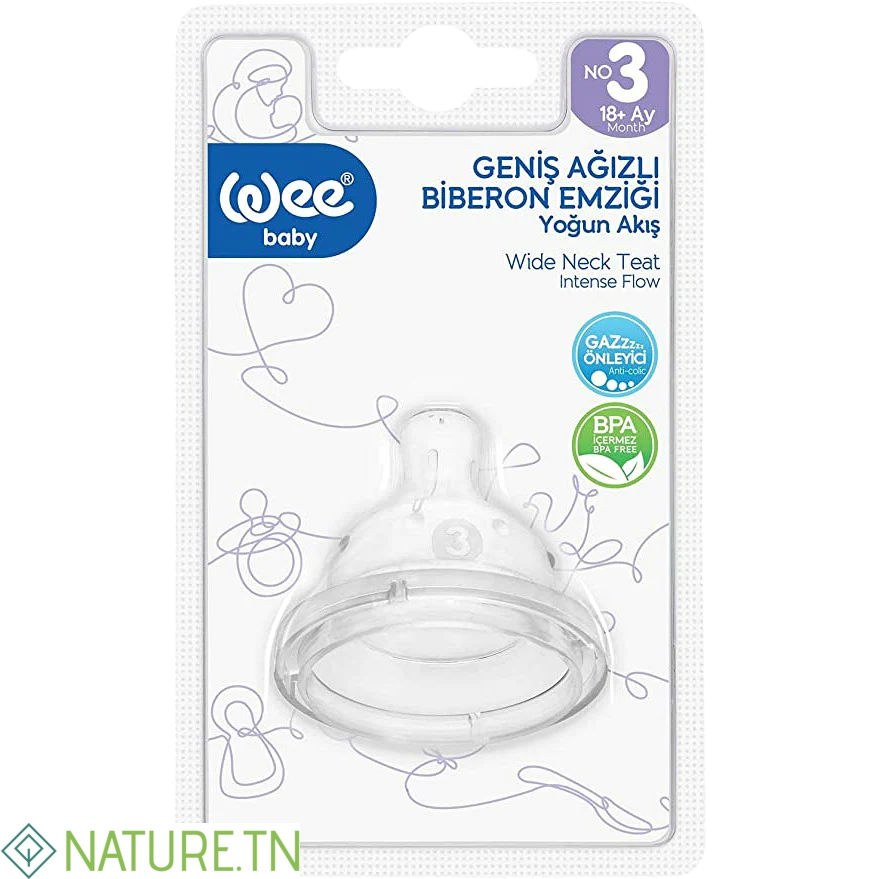 WEE BABY TETINE EN SILICONE COL LARGE 18+M 854 1