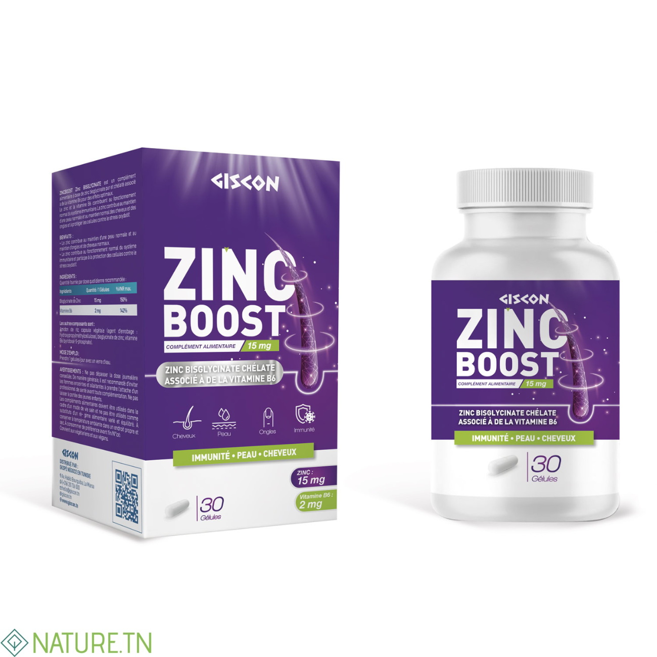 ZINC BOOST ZINC BISGLYCINATE 30 GELULES 1 ZINC BOOST ZINC BISGLYCINATE 30 GELULES 1